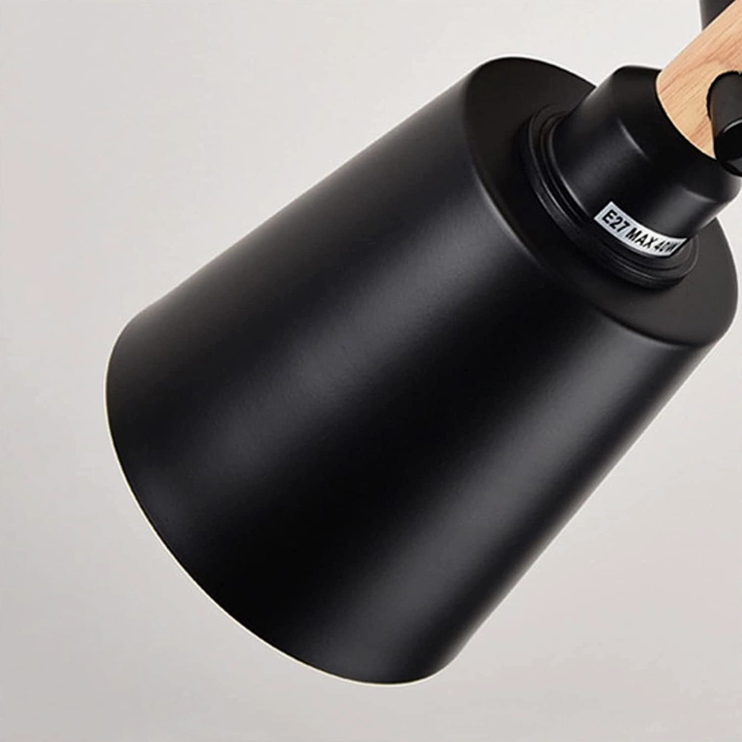 Copita matte black metal shade close-up showing craftsmanship and socket opening design