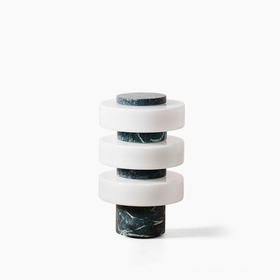 Corba stacked glass table lamp with natural stone base artistic modern lighting design