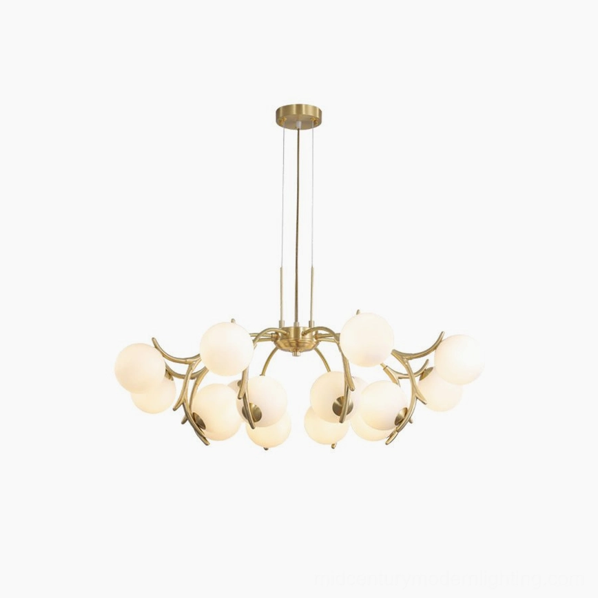 Corbett 16-head gold chandelier medium size, contemporary handcrafted lighting fixture