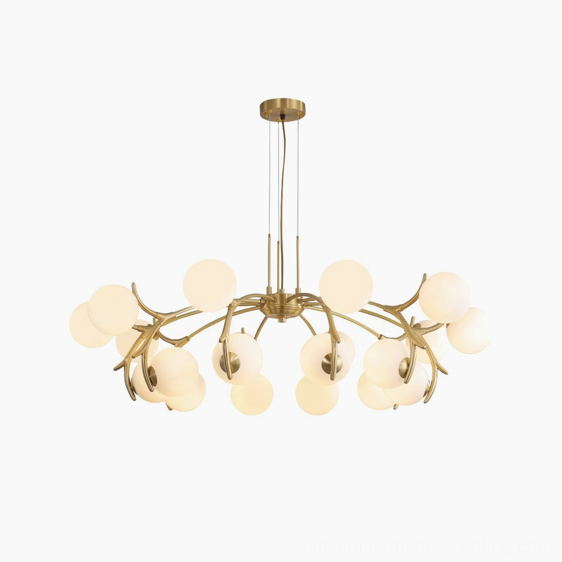 Corbett 20-head statement chandelier, large diameter modern artisan-style lighting