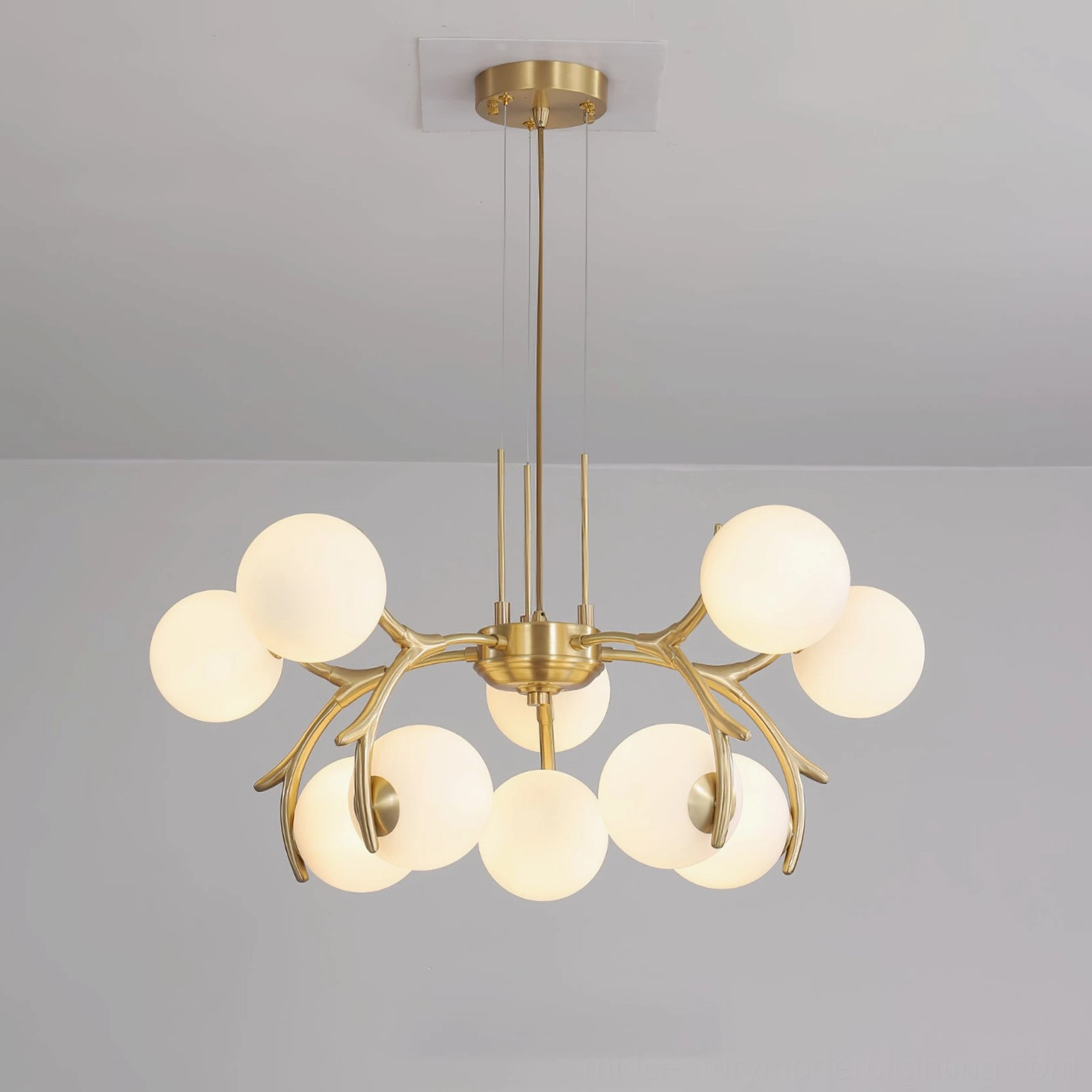 Corbett gold chandelier multiple globe configuration, architectural ceiling lighting solution