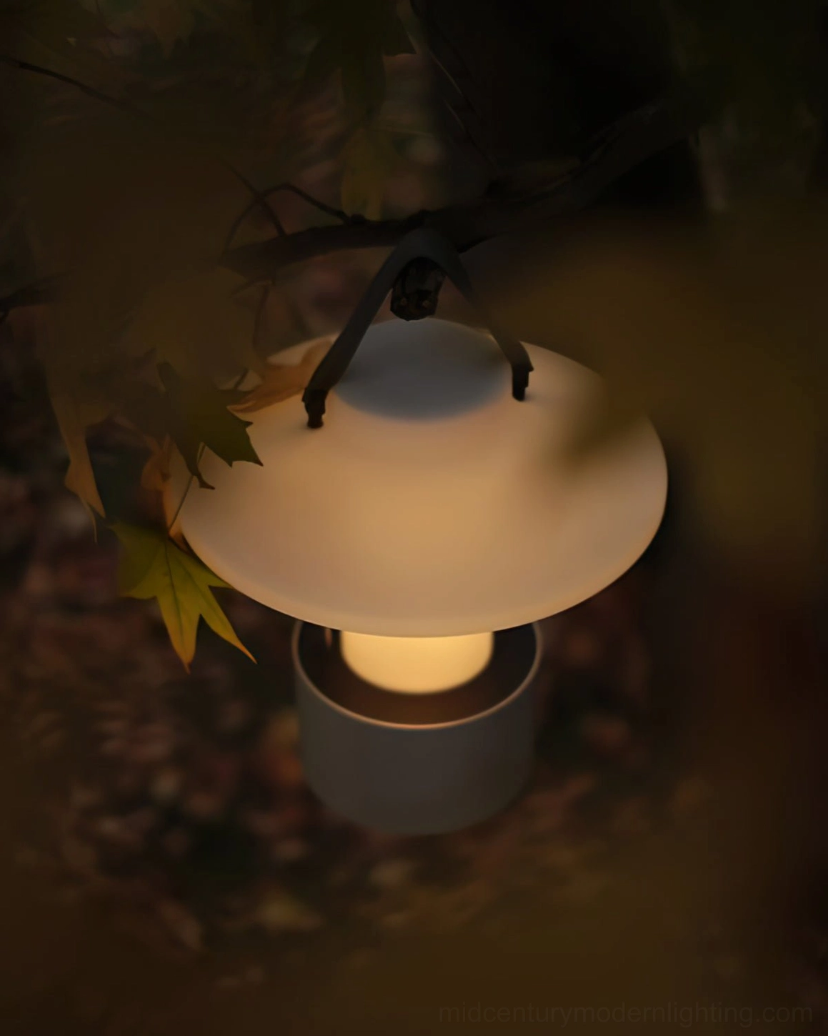Claro outdoor cordless lamp product detail view white frosted shade