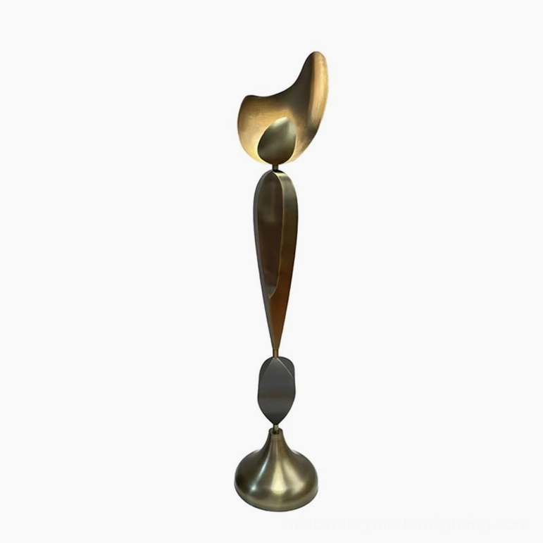 Cosmo floor lamp three-dimensional sculptural form, contemporary modern lighting fixture, artistic perspective