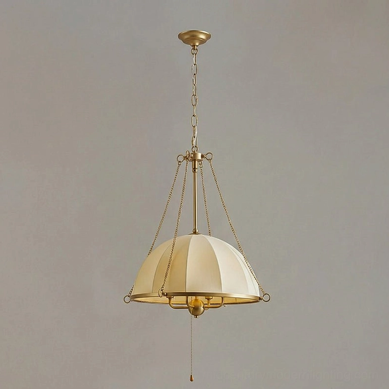 Covina black mid-century pendant lamp with fabric shade and adjustable hanging chain