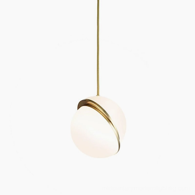 Crescent pendant light single unit in various sizes from compact to grand proportions
