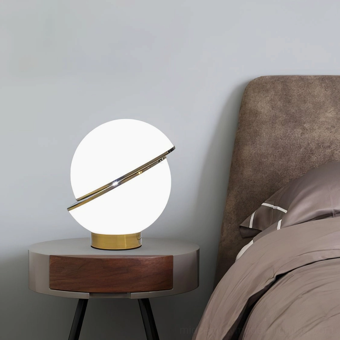 Crescent Sphere Table Light bedside accent lamp soft ambient lighting for bedroom interior