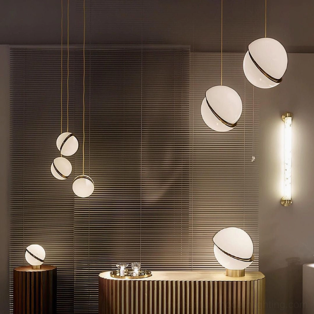 Crescent Sphere Table Light minimalist design console table styling contemporary home accent