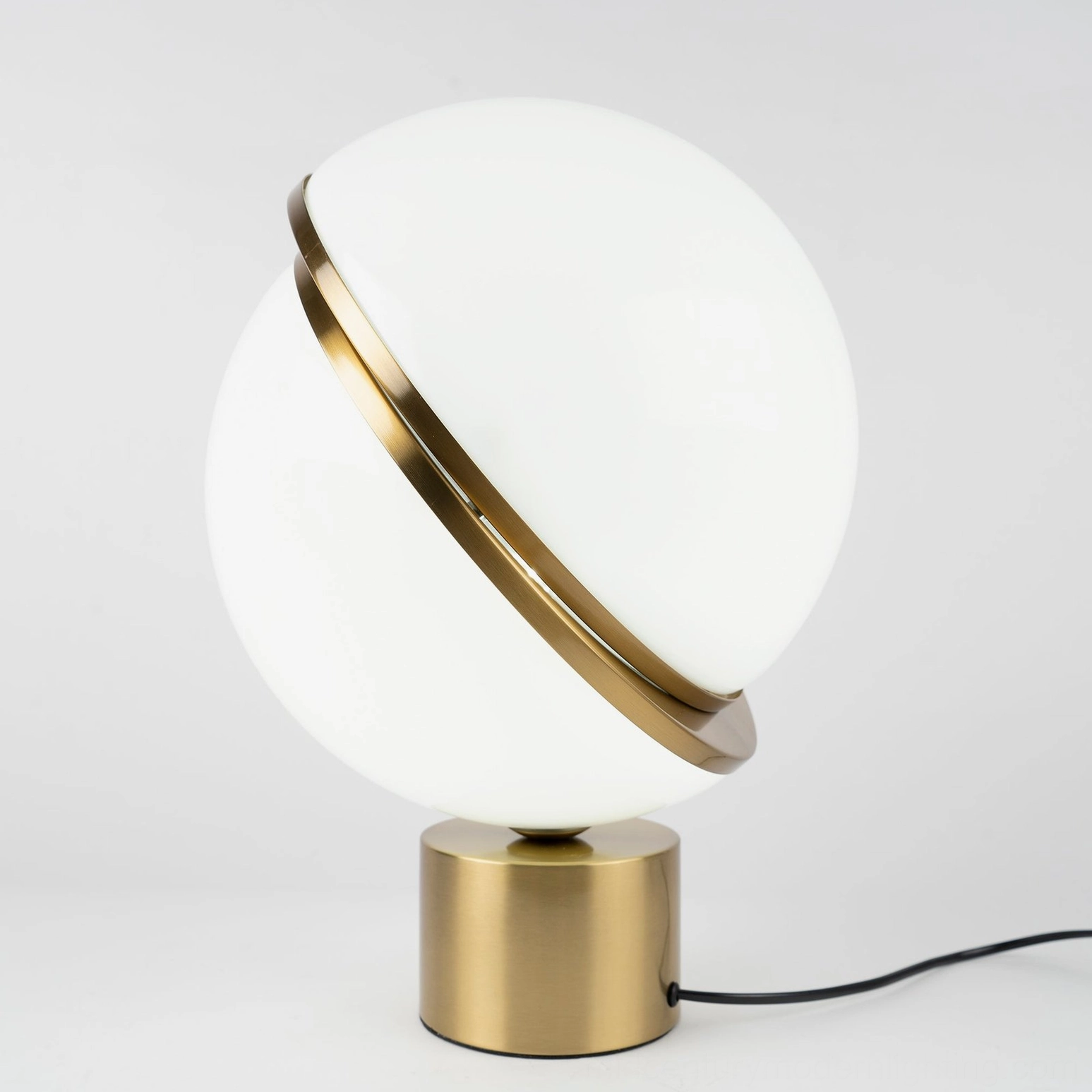 Crescent Table Light warm LED glow soft diffusion opal sphere mid-century modern aesthetic