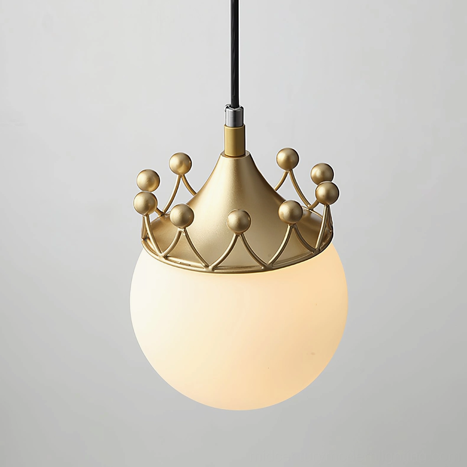 Crown globe pendant light with E26 E27 bulb base compatibility, LED or Edison bulb ready for flexible lighting options