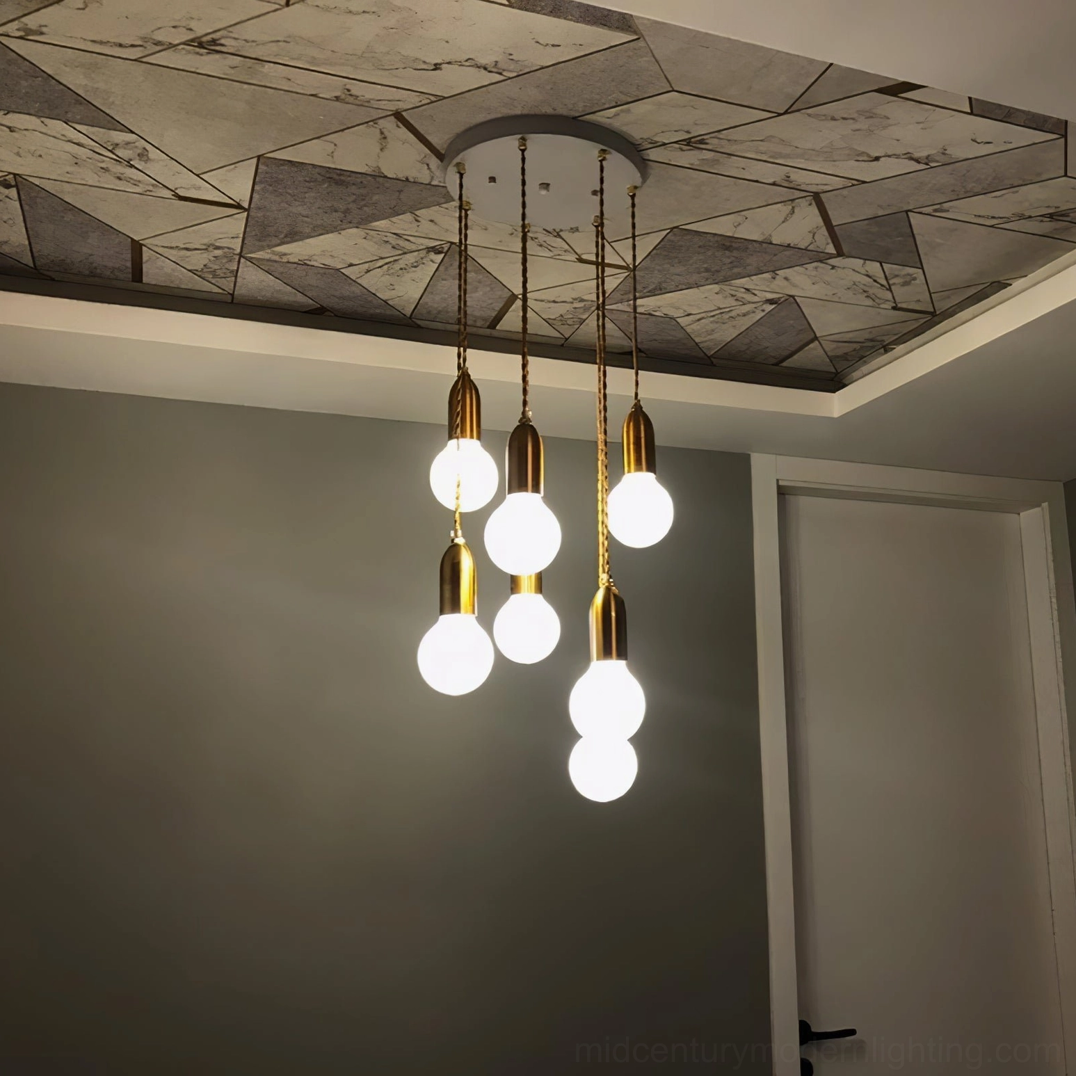 Crystal bulb pendant in elegant interior setting showing light distribution and ambiance