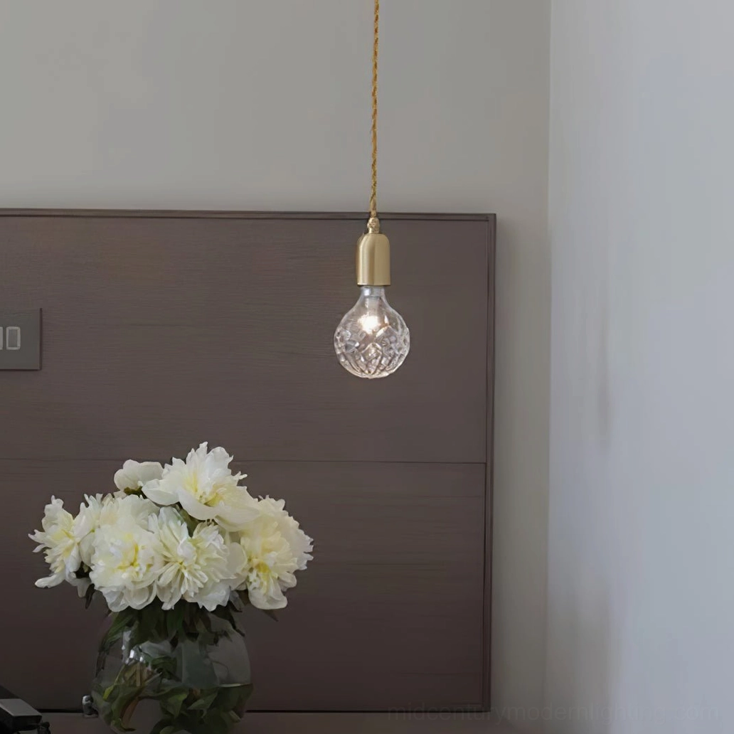 Crystal bulb pendant light bulb comparison showing LED efficiency versus traditional bulbs