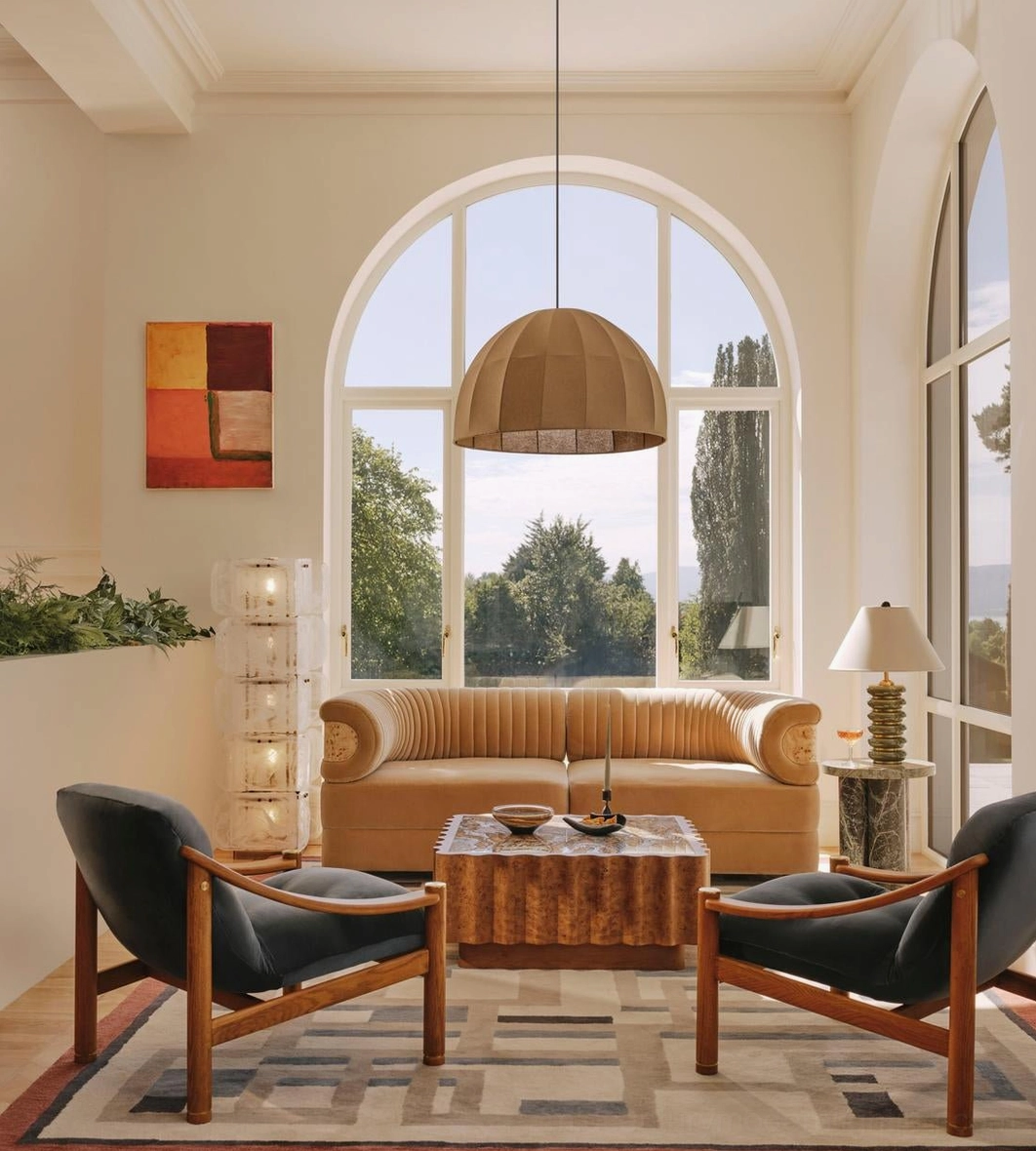 Cubo Totem floor lamp in gallery-style interior, artistic sculptural lighting as functional art object