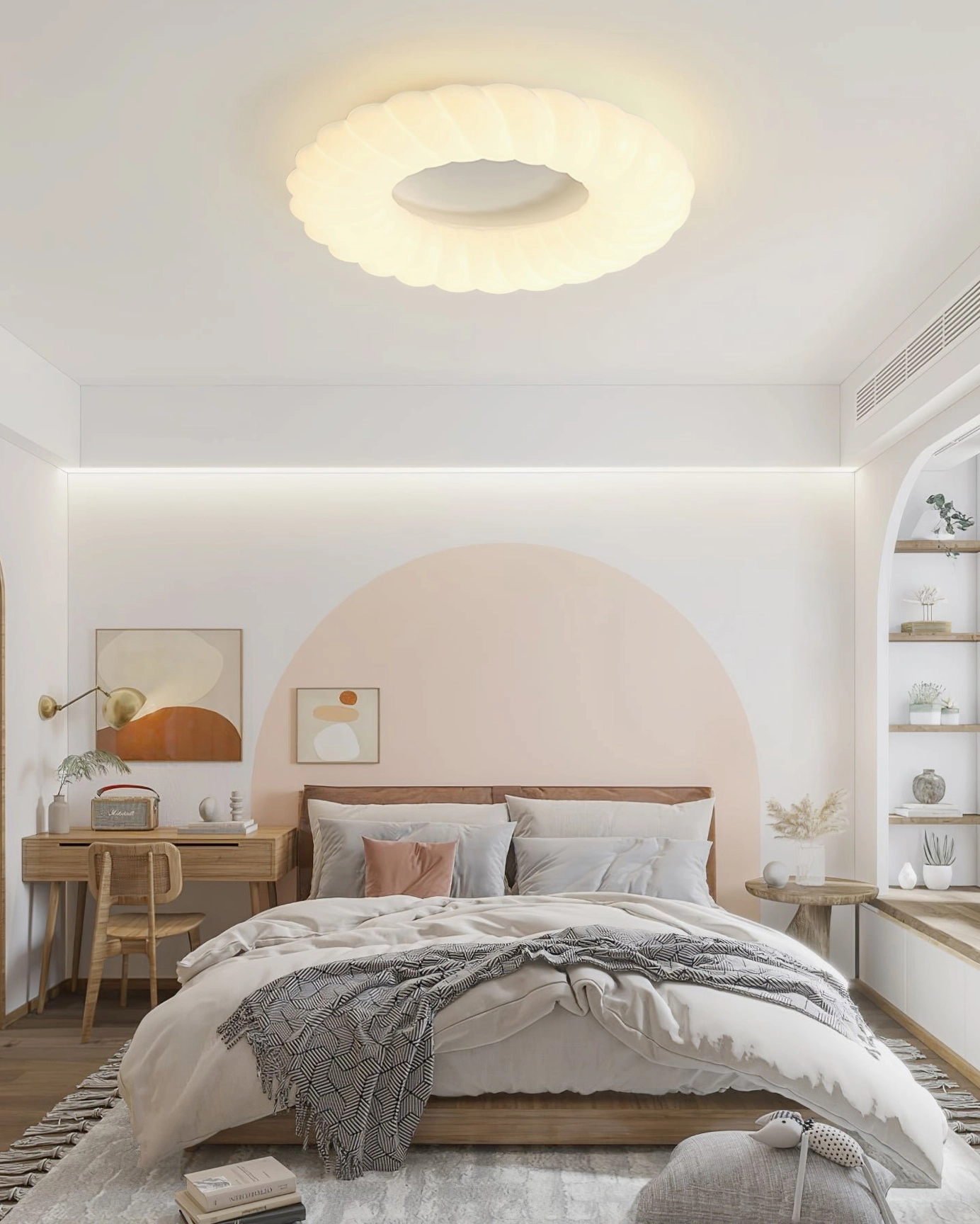 Cumulus modern minimalist ceiling light ribbed ring design architectural detail