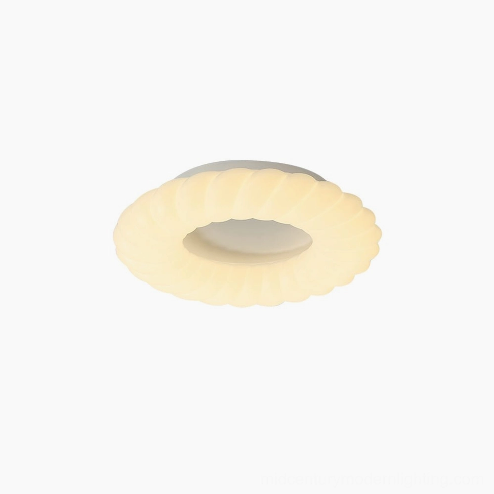 Cumulus white torus ring ceiling lamp front view product shot studio lighting