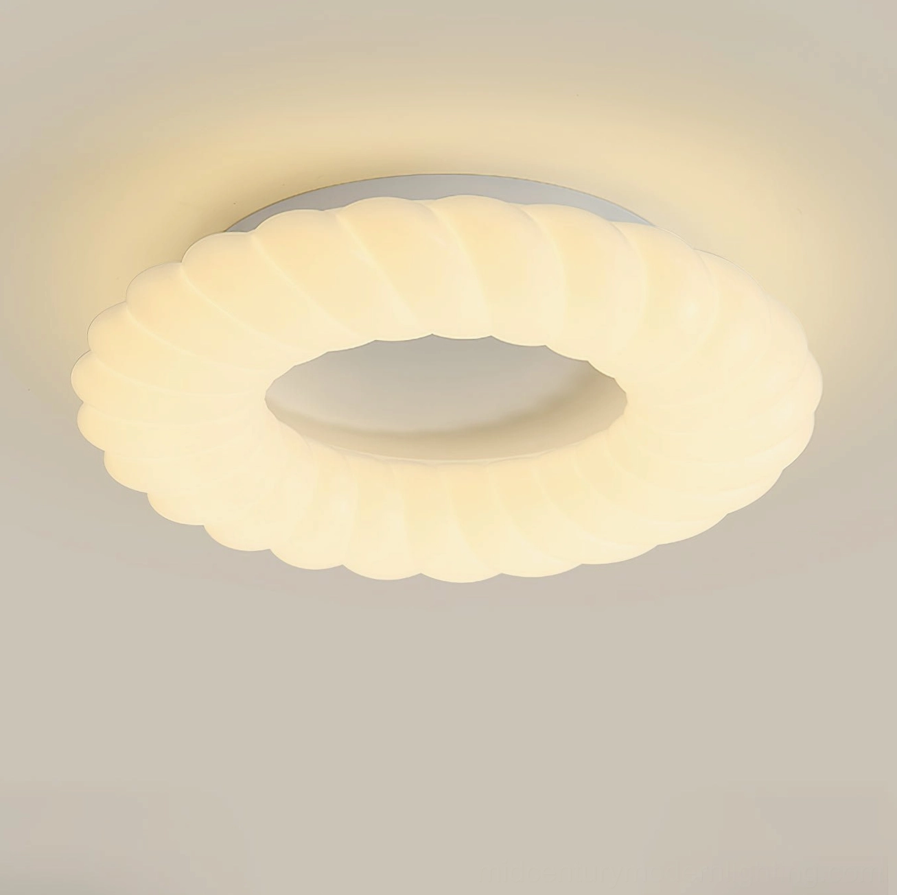 Cumulus ceiling light large 60cm diameter in spacious master bedroom installation