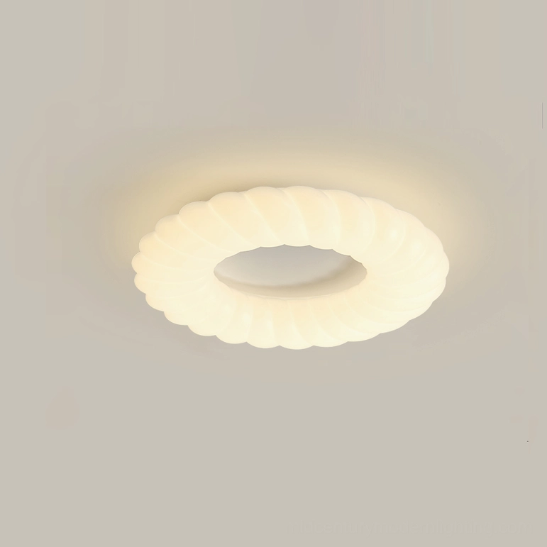 Cumulus small ceiling lamp white matte finish torus ring modern minimalist design