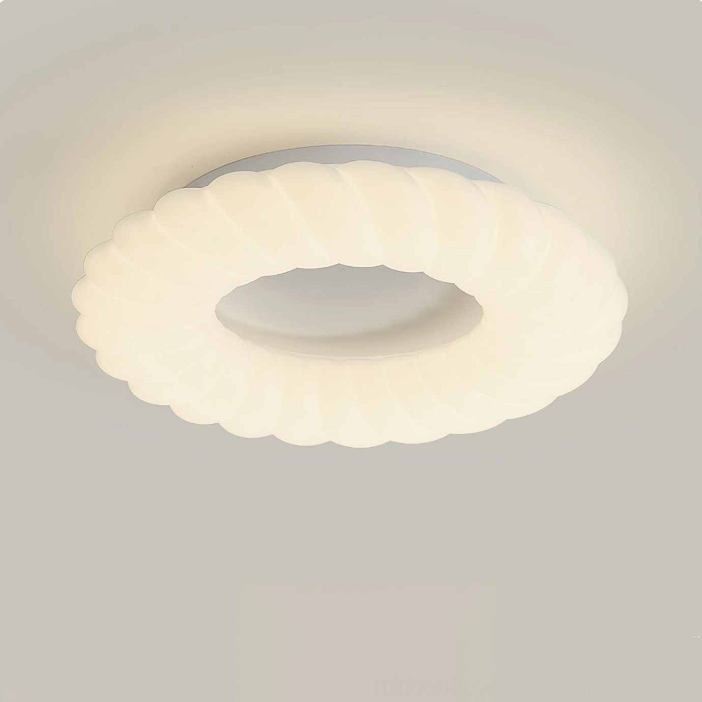 Cumulus LED ceiling fixture soft warm light option cozy residential ambiance