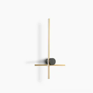 Curved brass LED wall lamp front view - minimalist modern design with integrated light