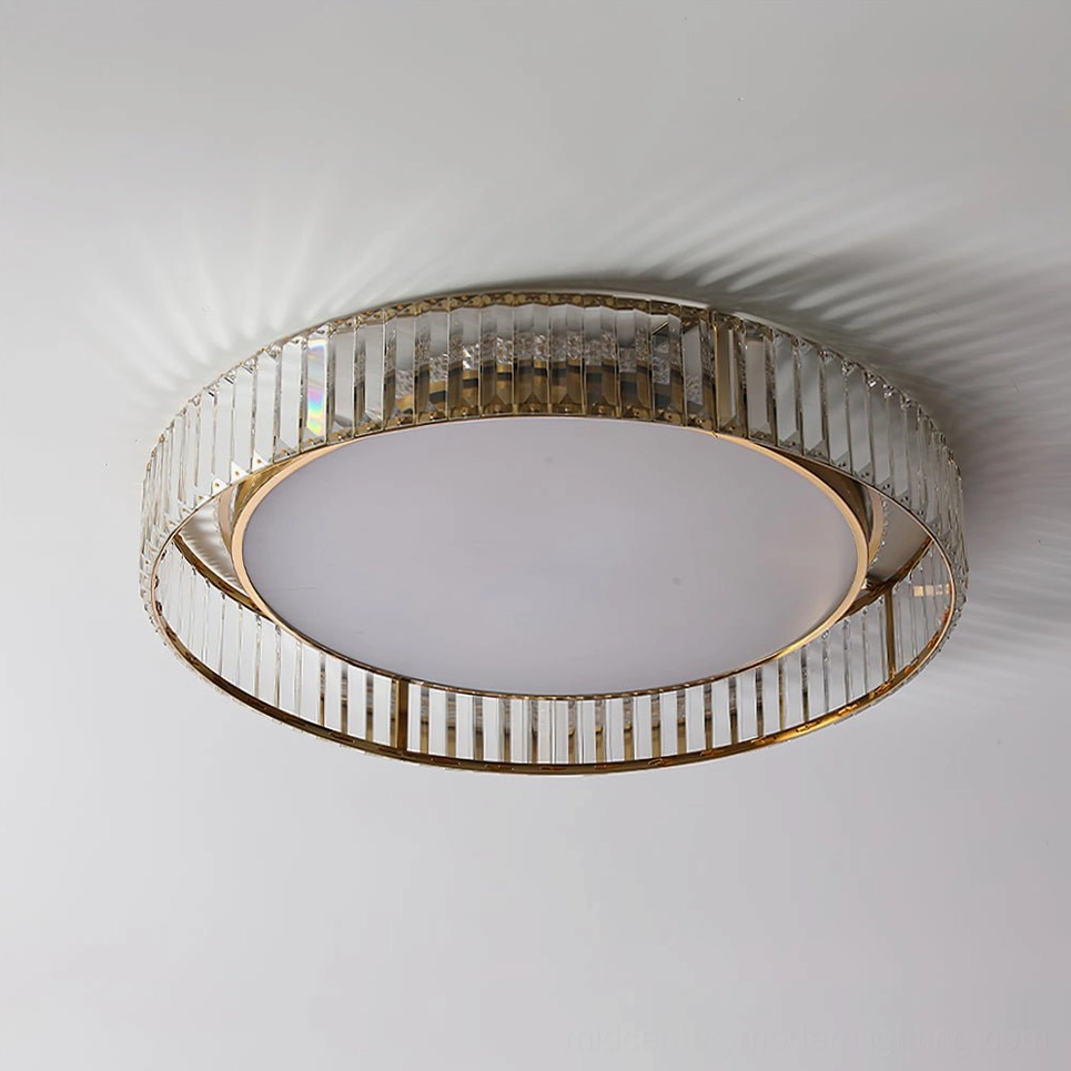 Curzon Modern Crystal Ceiling Light - full product view emphasizing round geometric form and crystalline luxury aesthetic
