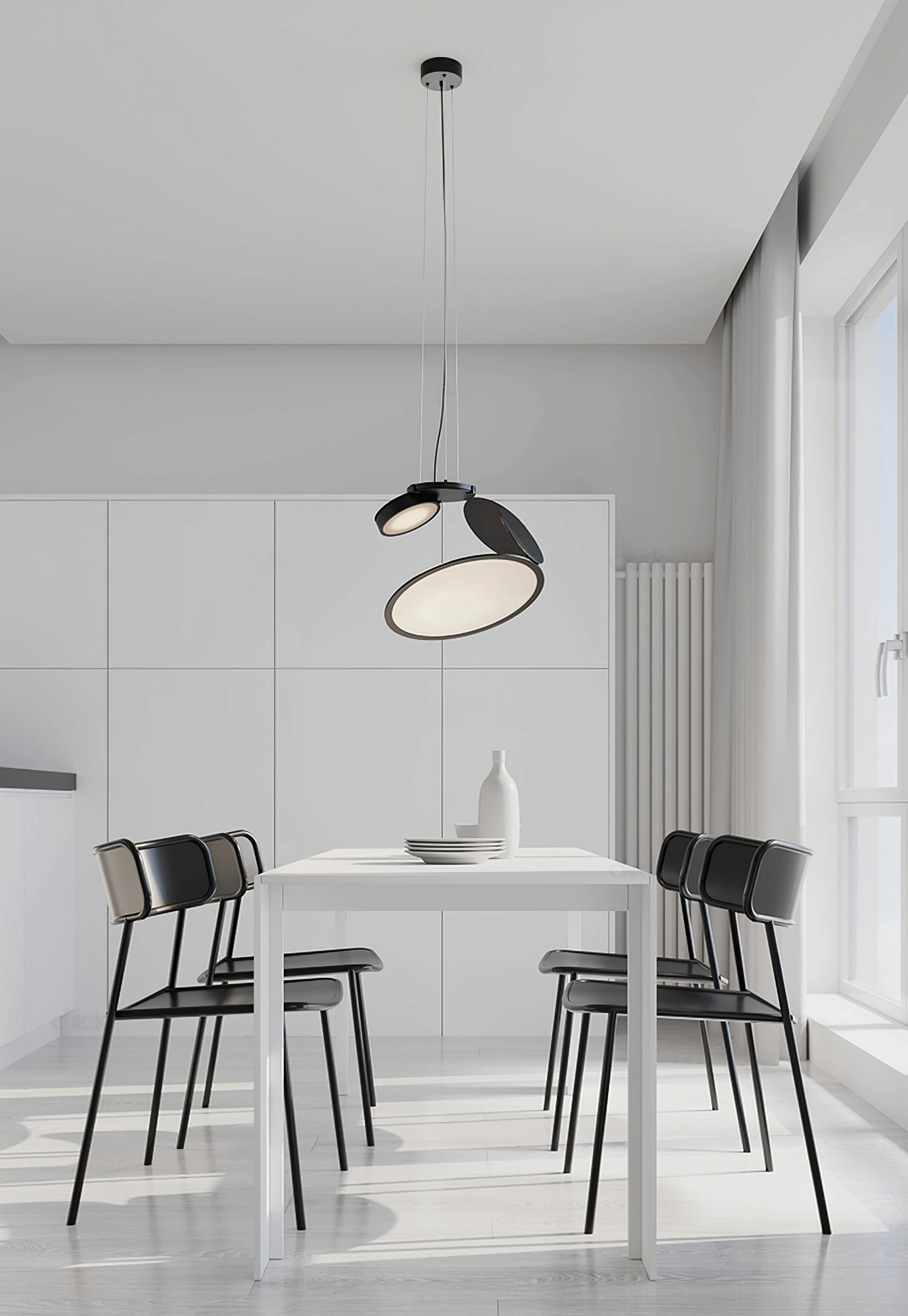 Cut pendant lamp integrated LED energy efficient minimalist pendant
