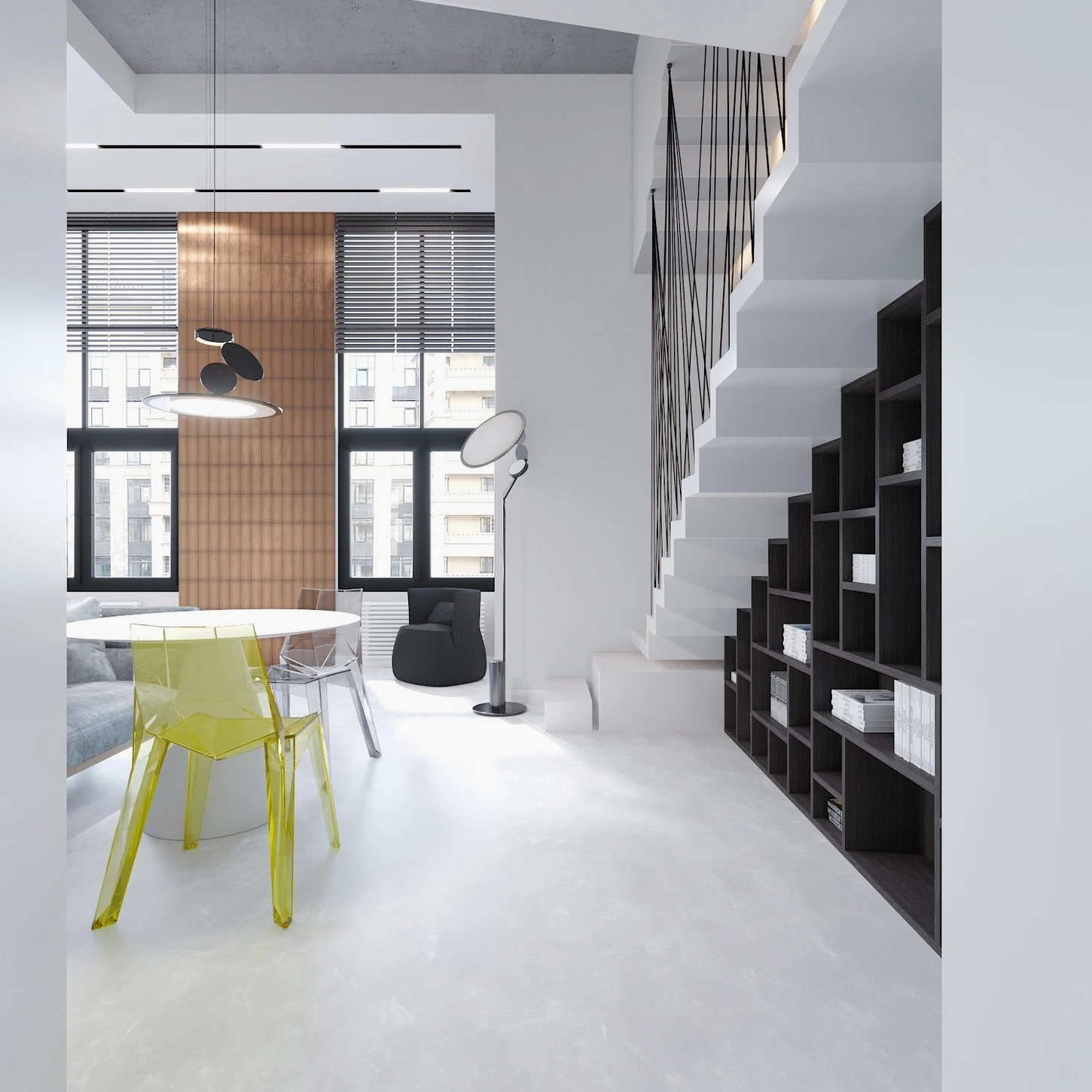 Cut pendant lamp minimalist sculptural statement piece home lighting