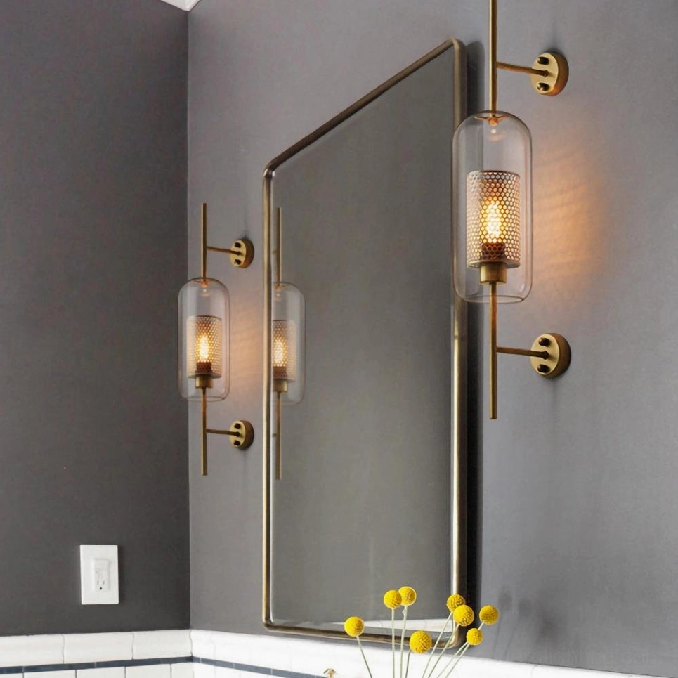Cylindrical honeycomb glass wall lamp with clean luxury modern design