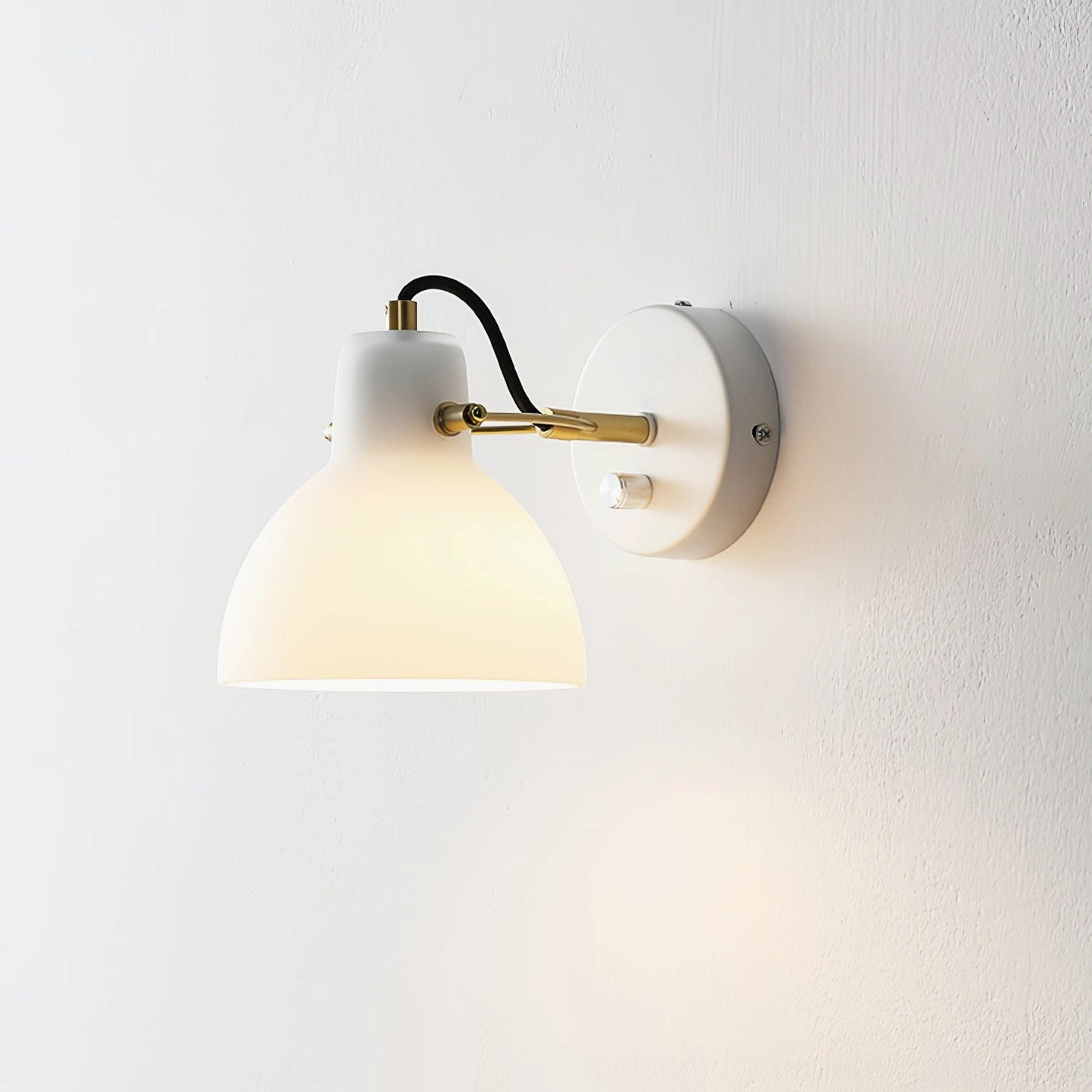 Elegant wall-mounted lamp with adjustable swing arm, suitable for bedroom, bathroom, or living spaces