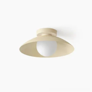 Danoise cream flush mount ceiling lamp minimalist Nordic design white glass diffuser front view