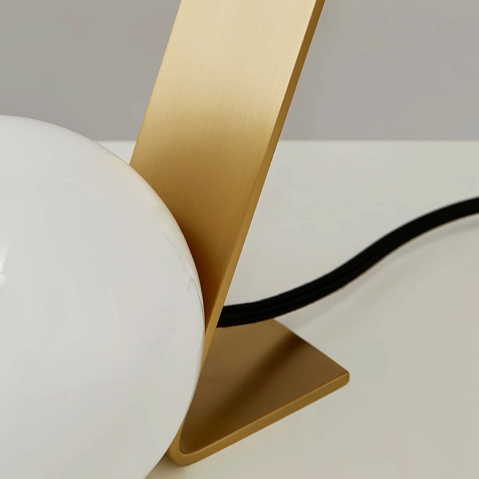 Daphne table lamp style guide, brass and frosted glass minimalist lighting fixture