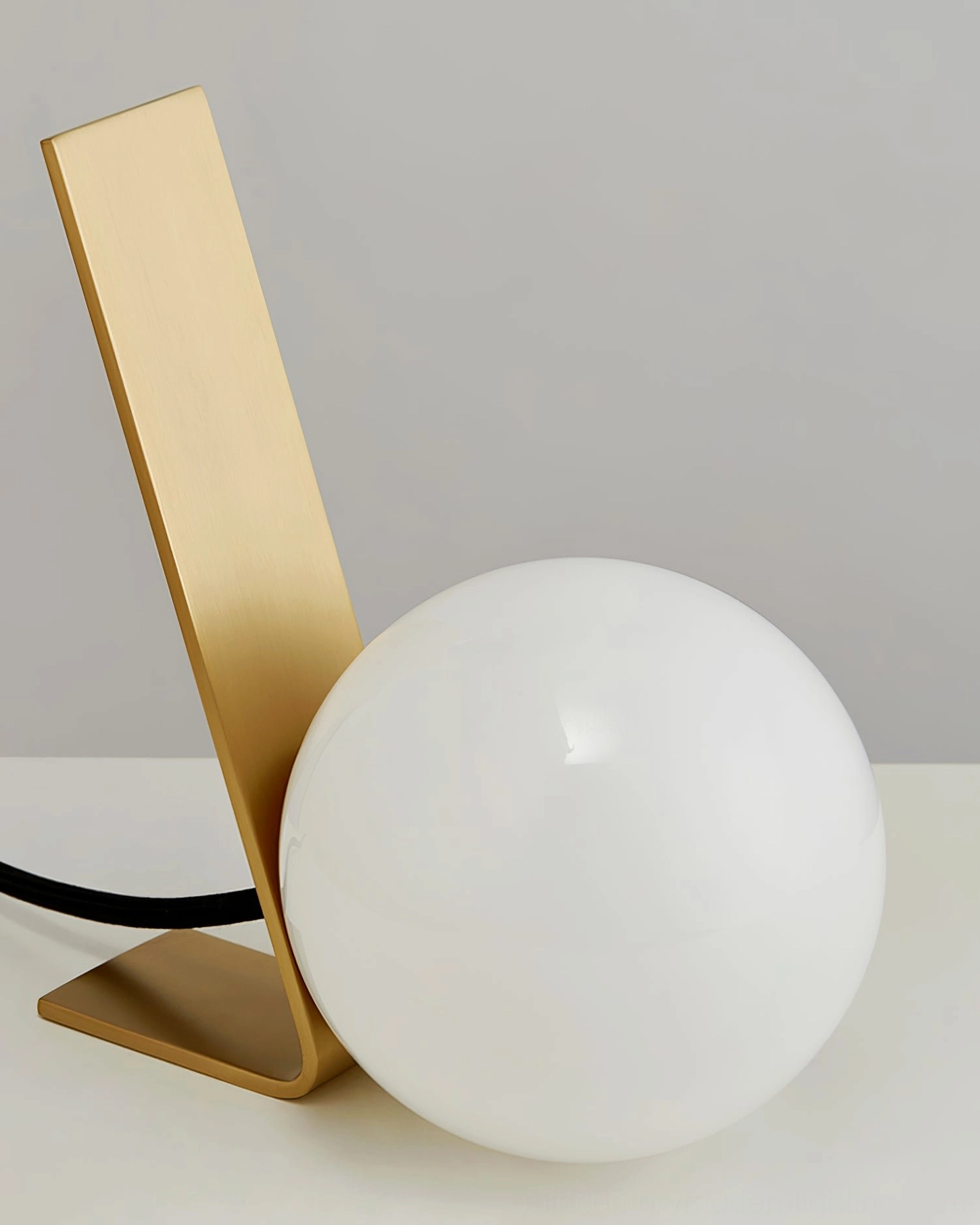 Daphne brass table lamp full product view, G9 socket and power cord assembly