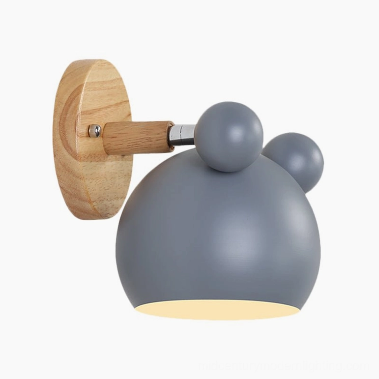 Dark gray mouse wall lamp sophisticated minimalist bedroom accent lighting fixture