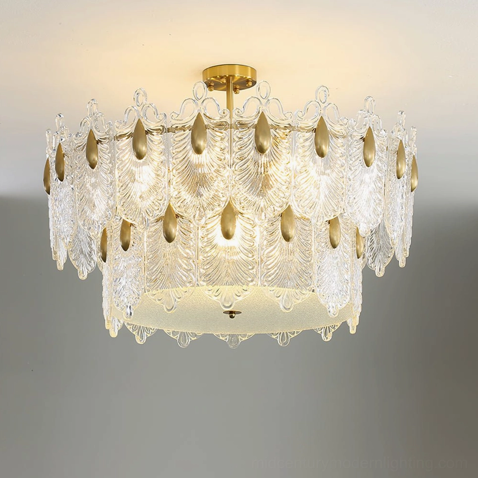 Large Decazes two-tier crystal chandelier 31.5-inch diameter, statement piece for double-height foyers and grand interiors