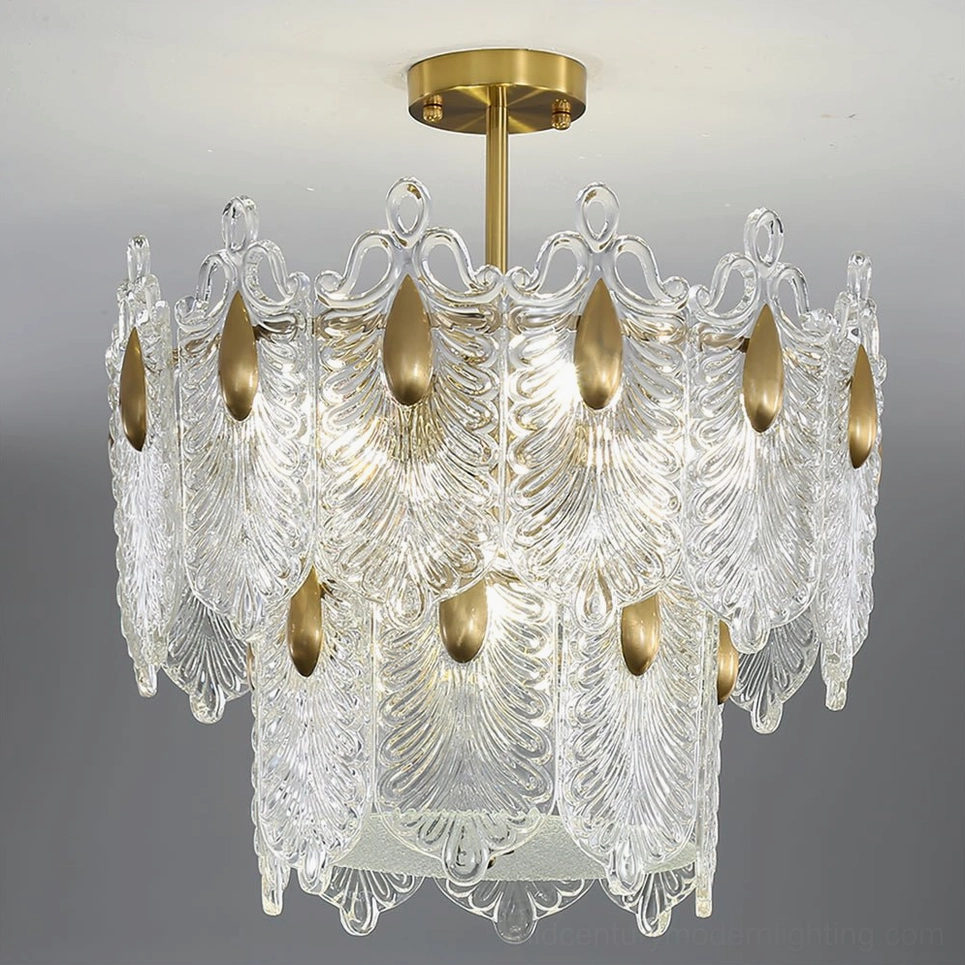 Medium Decazes chandelier 23.6-inch diameter, versatile mid-century modern lighting for standard living and dining areas