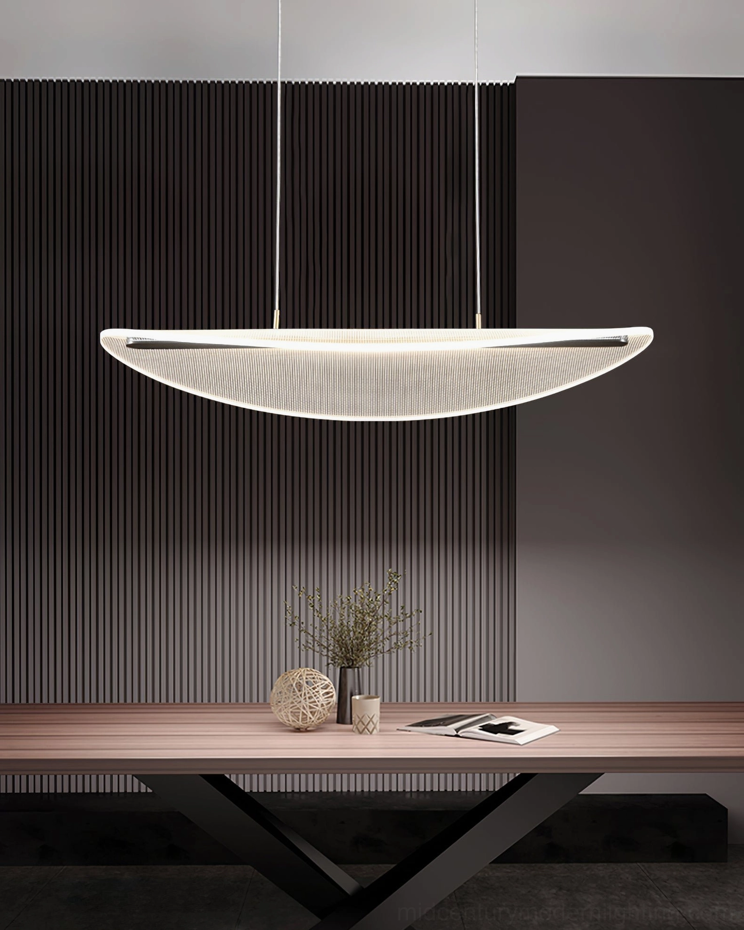 Aerodynamic twisted LED pendant lamp modern minimalist suspended lighting