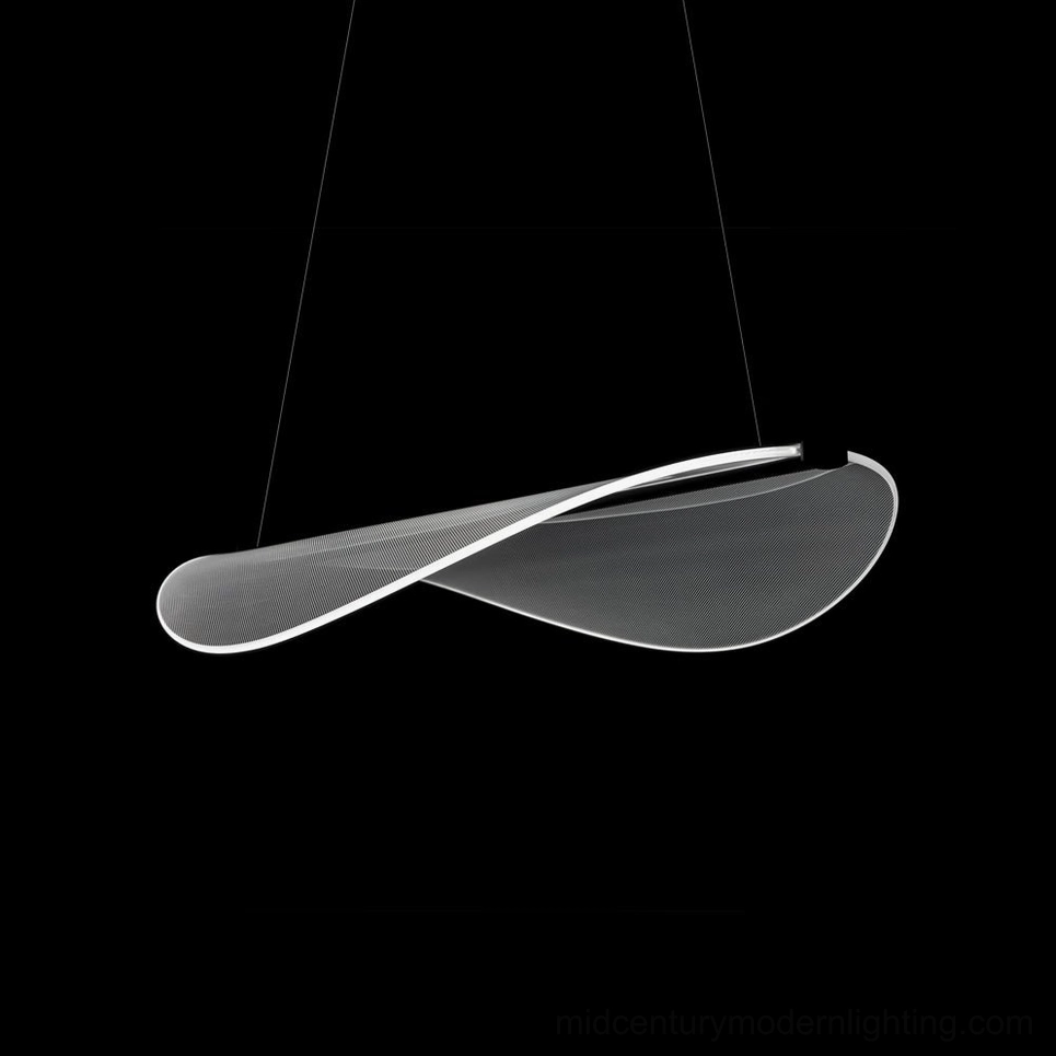 Black matte twisted pendant lamp modern minimalist contemporary lighting fixture