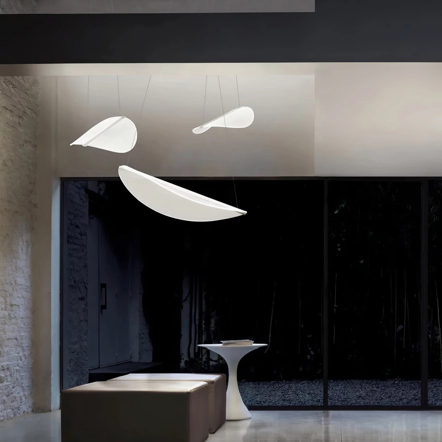 Contemporary twisted pendant lamp organic form minimalist home interior lighting