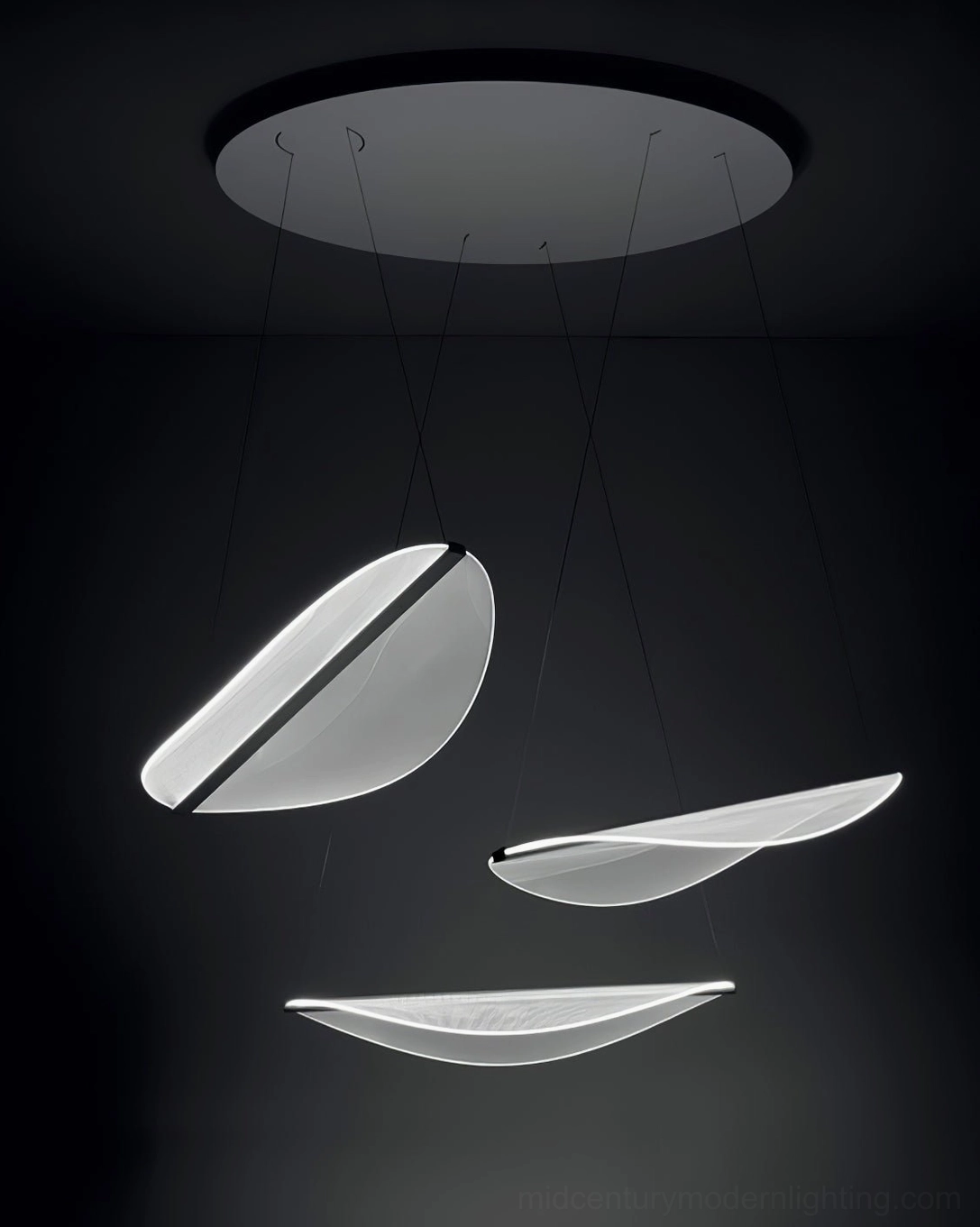 Minimalist twisted pendant lamp modern interior design focal point LED fixture