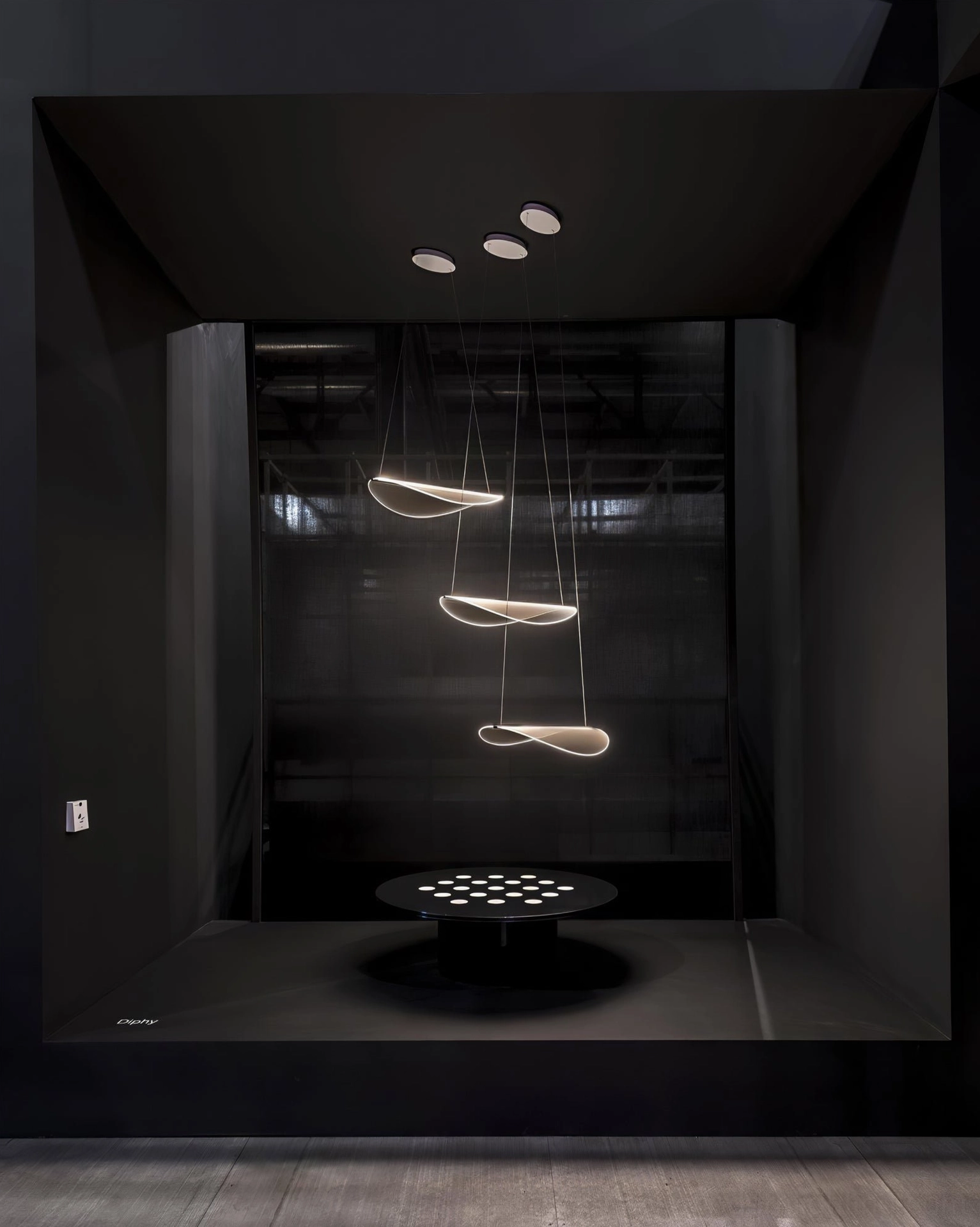 Modern minimalist suspended pendant light organic twisted form matte finish