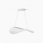 Diphy twisted pendant lamp white matte finish studio view side angle minimalist design