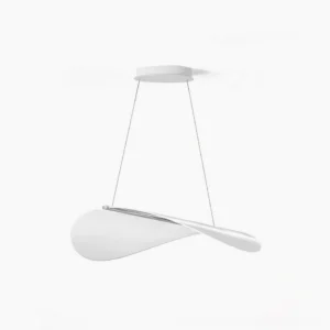 Diphy twisted pendant lamp white matte finish studio view side angle minimalist design