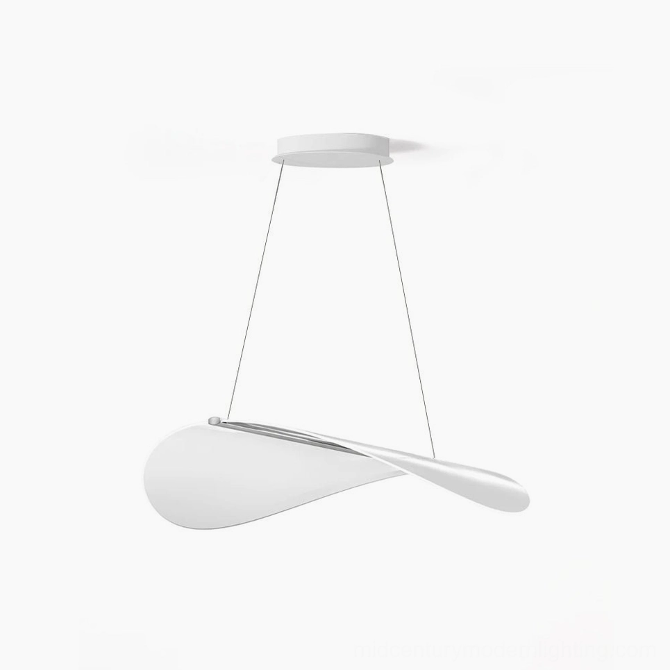Diphy twisted pendant lamp white matte finish studio view side angle minimalist design