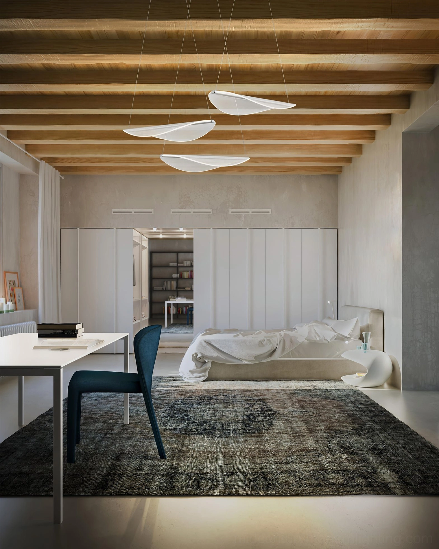 Sculptural twisted pendant lamp contemporary interior ceiling illumination fixture