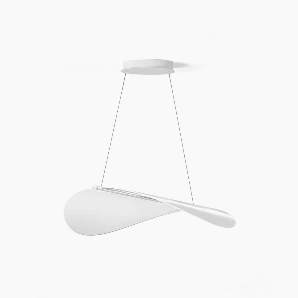 Single head twisted pendant lamp white and clear finish warm LED contemporary