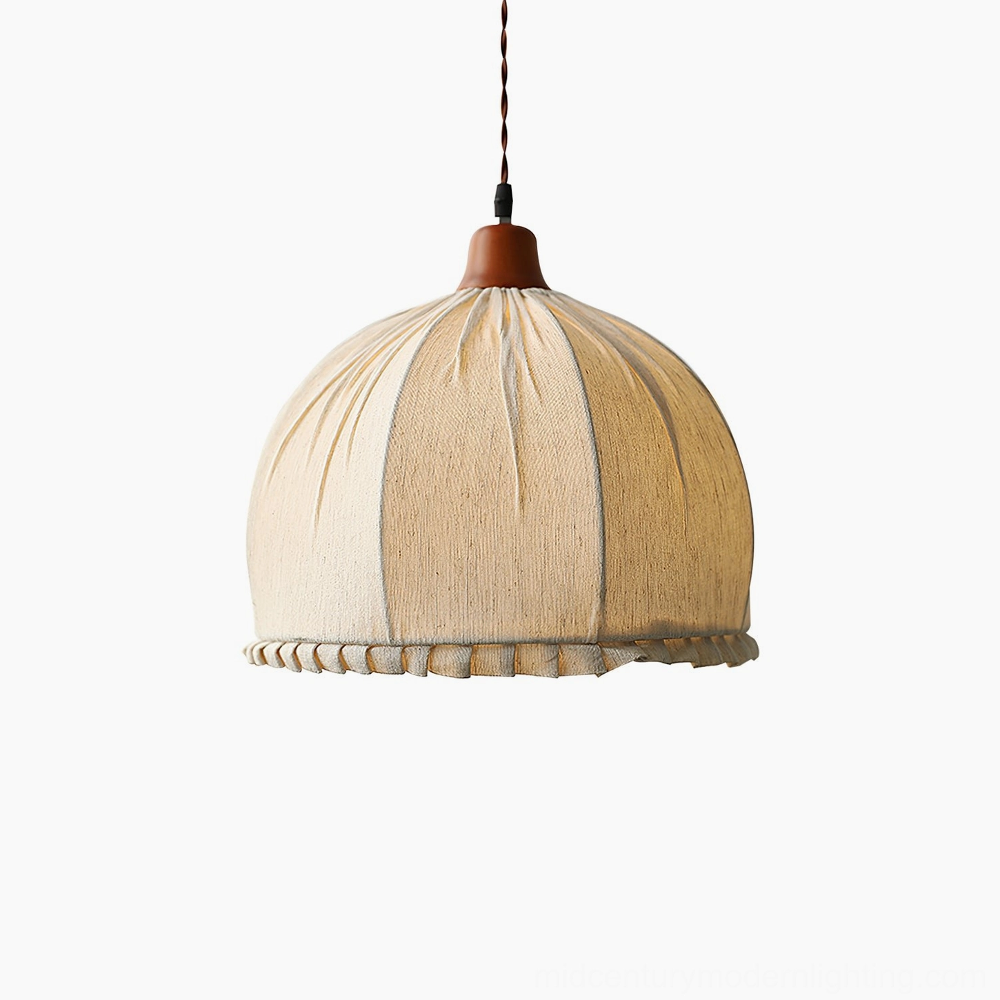Dippa pendant lamp natural lighting condition showing illumination and fabric diffusion