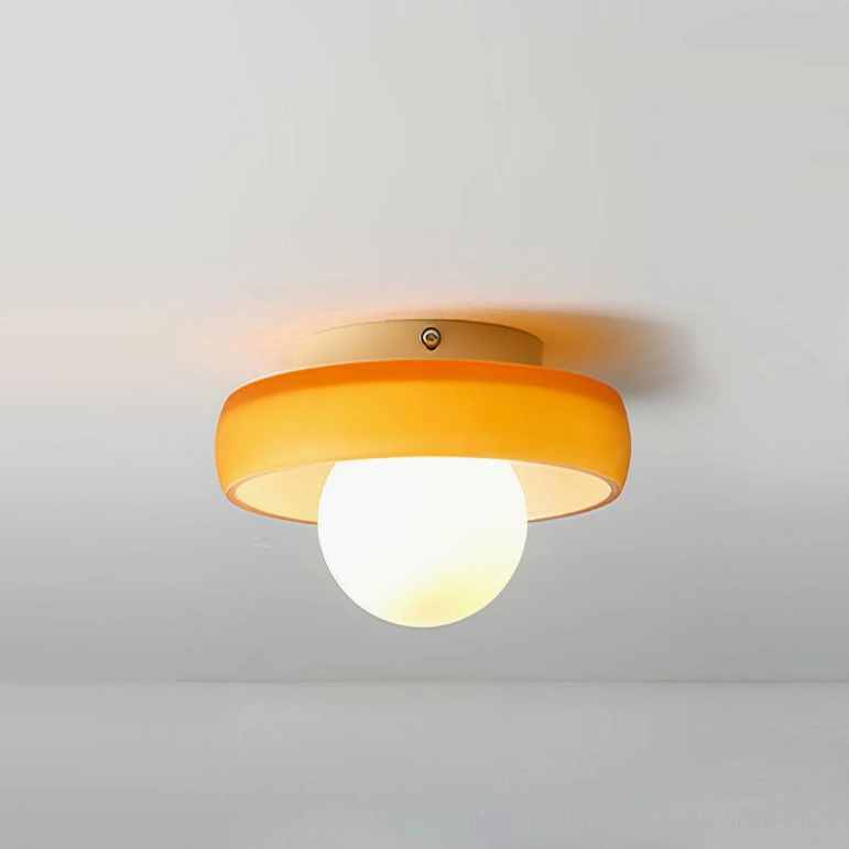 Brown Disc Orb Ceiling Light fixture demonstrating warm neutral finish option for interior design