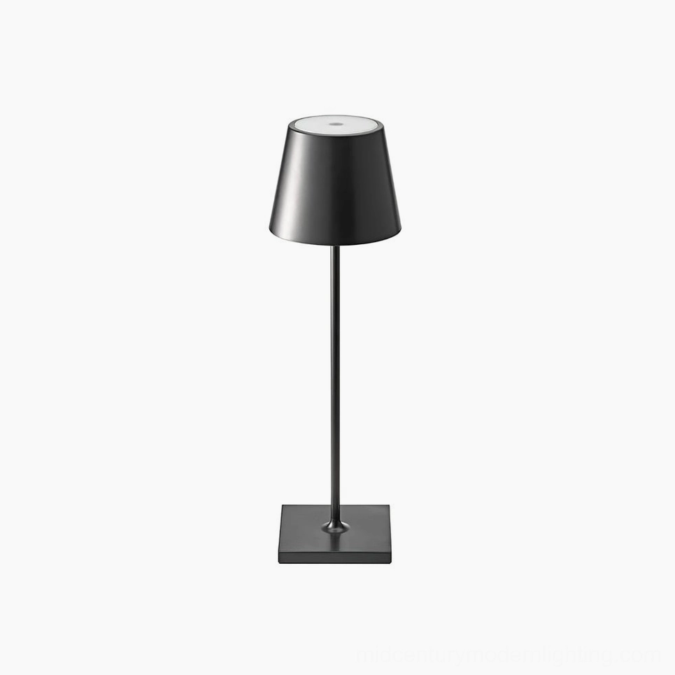 Doku cordless portable lamp black matte metal finish elegant minimalist fixture