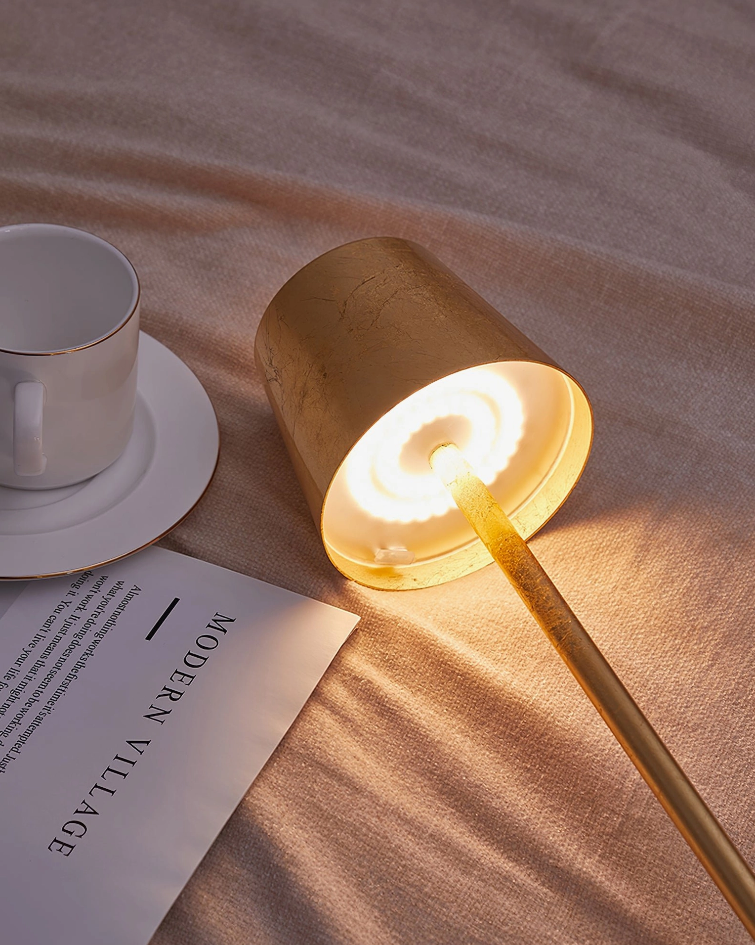Doku rechargeable portable lamp in pink finish, playful color option for contemporary interiors