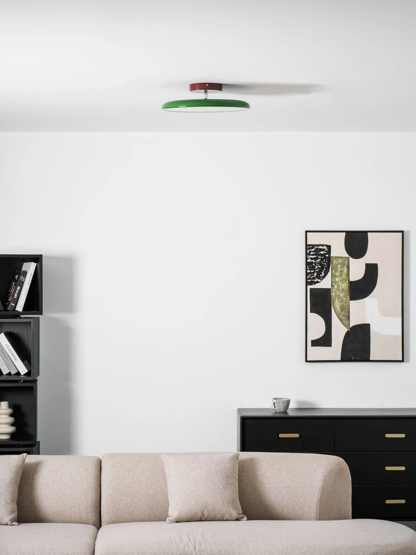 Drift adjustable lamp brown metallic trim ceiling view