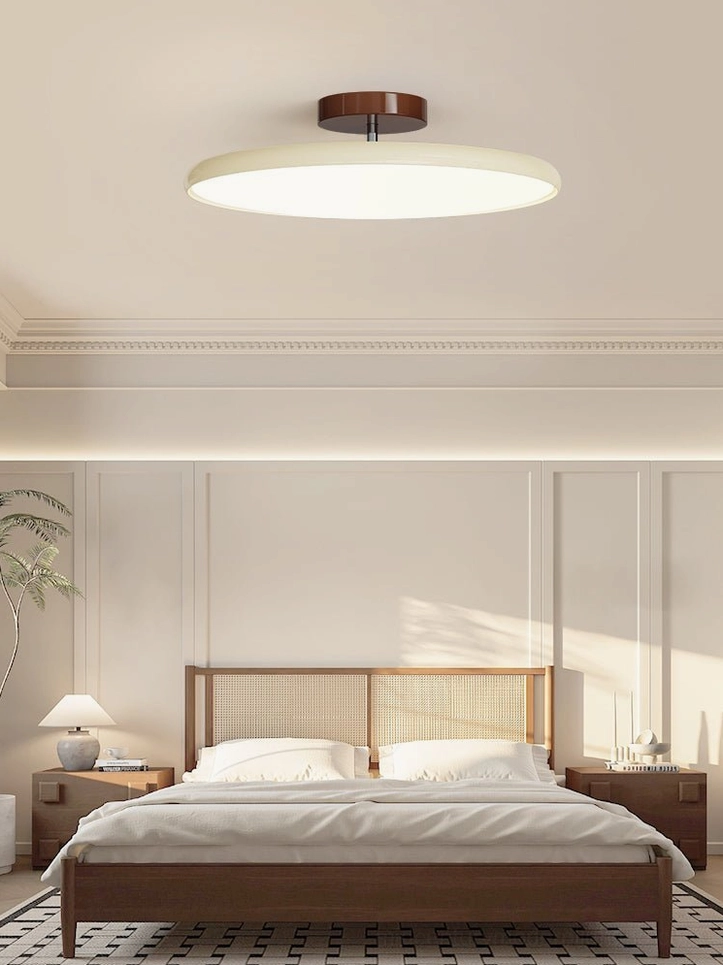 Drift ceiling fixture overhead view showing circular disc and light distribution