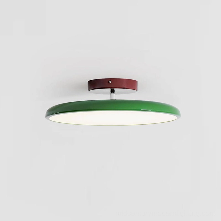 Drift ceiling lamp in sage green finish mid-century modern style